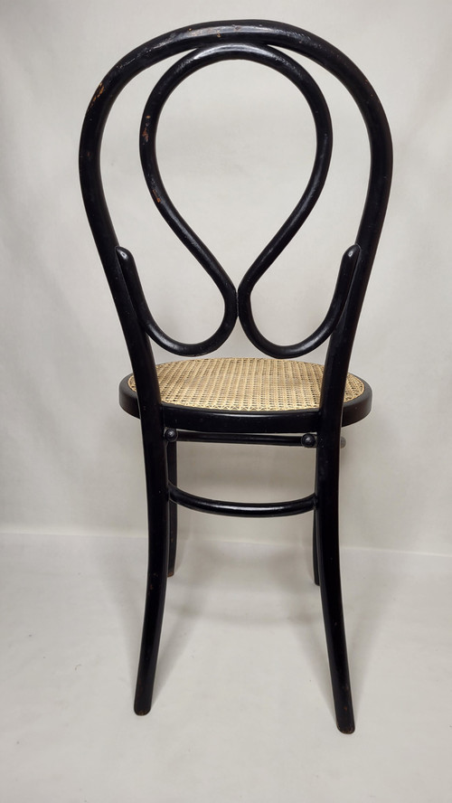 Pair of Art Nouveau Omega Chairs in bentwood, blackened