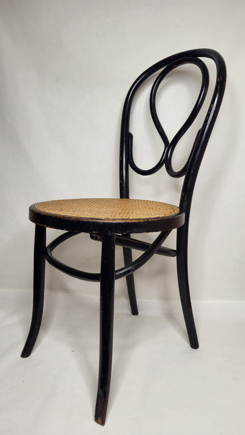 Pair of Art Nouveau Omega Chairs in bentwood, blackened