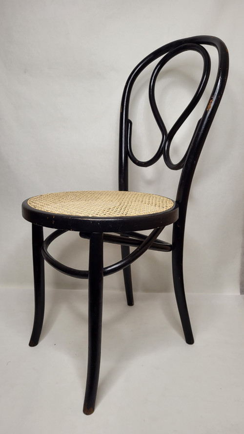 Pair of Art Nouveau Omega Chairs in bentwood, blackened