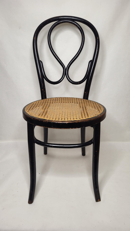 Pair of Art Nouveau Omega Chairs in bentwood, blackened