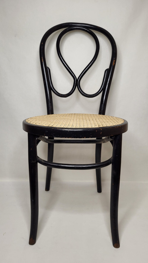 Pair of Art Nouveau Omega Chairs in bentwood, blackened