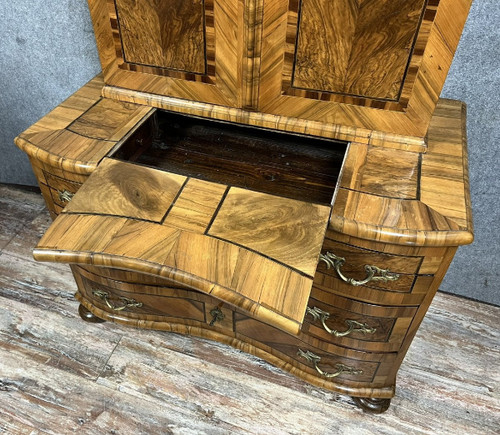 Baroque cabinet with secrets Louis XIV period in precious wood marquetry circa 1700