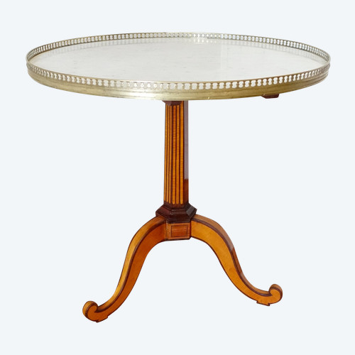 Louis XVI Directoire period pedestal table - tea table in lemon tree marquetry - circa 1790