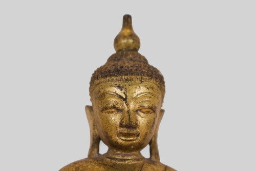 Shan Buddha aus vergoldeter Bronze.