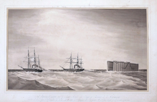 FRENCH SCHOOL, 1868, The towing of a floating dock towards Alexandria (LARGE FORMAT)