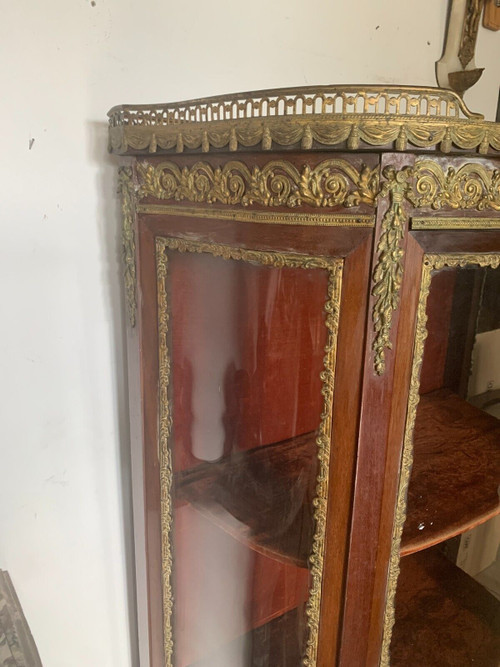 Vitrine Napoléon III En Acajou Et Bronze Ciselé XX Siècle