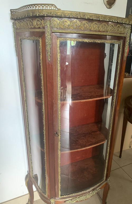 Vitrine Napoléon III En Acajou Et Bronze Ciselé XX Siècle