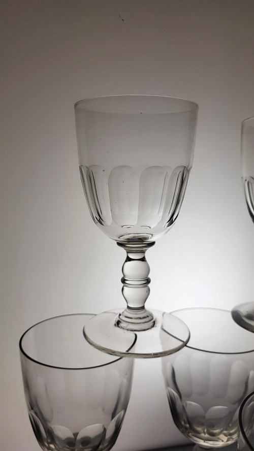 6 Verres à eau / vin  Gondole XIXème