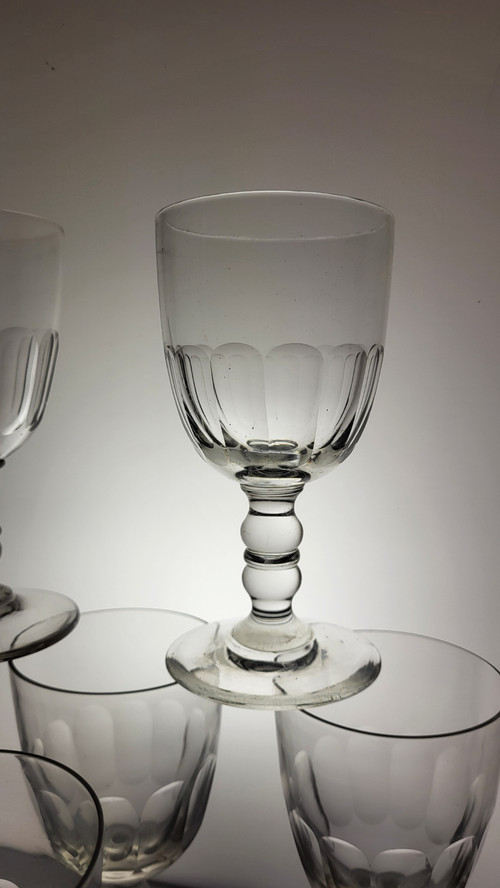 6 Verres à eau / vin  Gondole XIXème