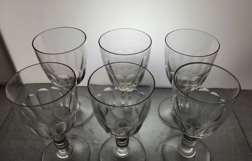 6 Verres à eau / vin  Gondole XIXème