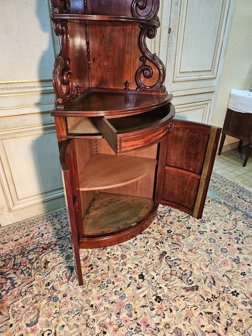 Mahogany Napoleon 3 Corner Cabinet 19th C.