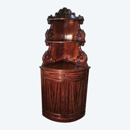 Mahogany Napoleon 3 Corner Cabinet 19th C.