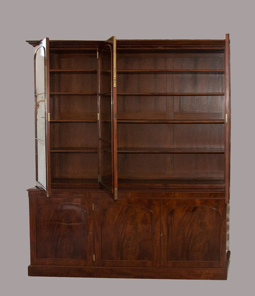  English mahogany bookcase M Willson Early 19th century