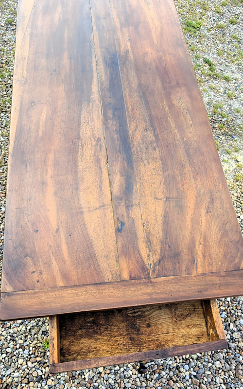 late 19th century solid blond walnut kitchen table