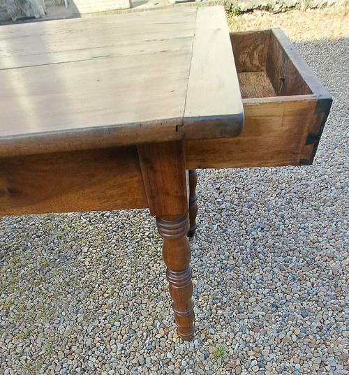 late 19th century solid blond walnut kitchen table