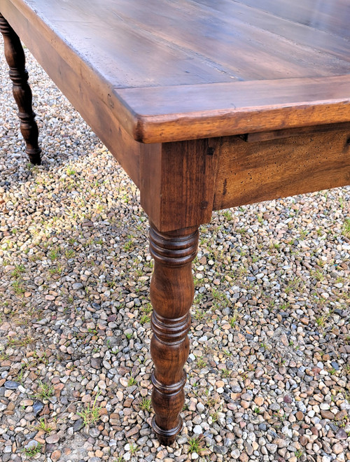 late 19th century solid blond walnut kitchen table