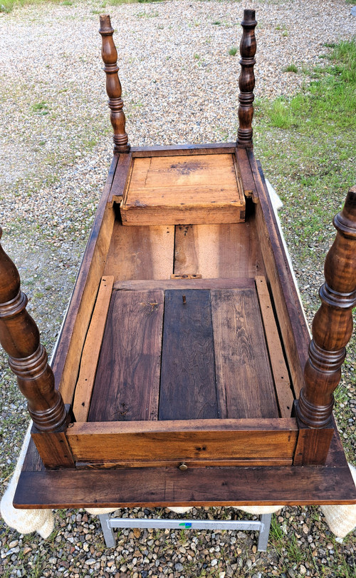 late 19th century solid blond walnut kitchen table