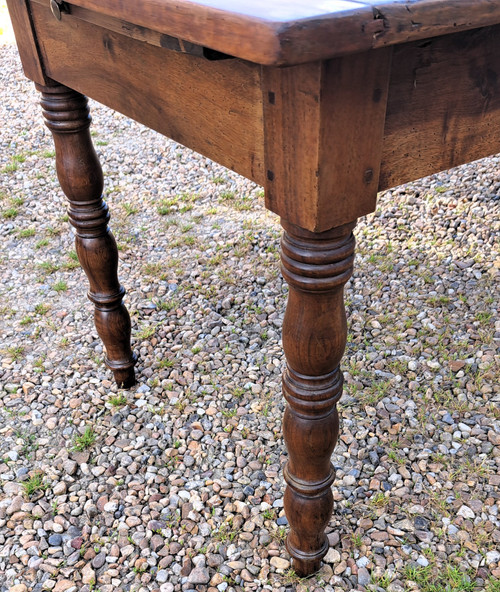 late 19th century solid blond walnut kitchen table