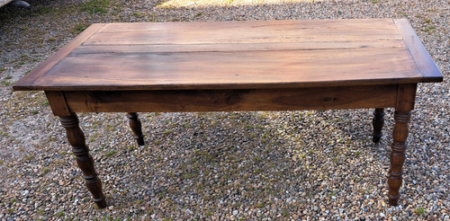 late 19th century solid blond walnut kitchen table