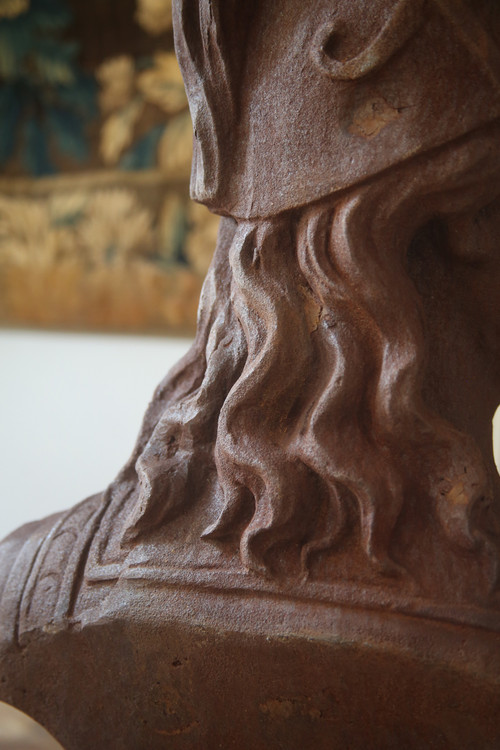  Large cast-iron bust of Athena, early 20th century