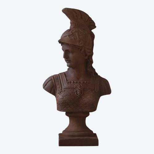  Large cast-iron bust of Athena, early 20th century