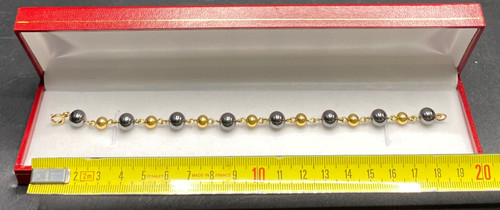 Gold-plated and onyx bracelet