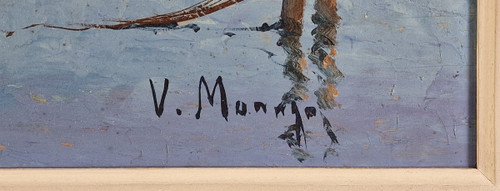 Vincent MANAGO (1880-1936) Original Öl/Tafel, signiert – Martigues, Riviera, Meer, Hafen, Süden