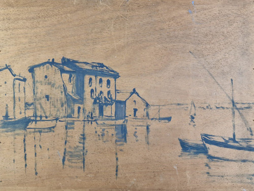 Vincent MANAGO (1880-1936) Original Öl/Tafel, signiert – Martigues, Riviera, Meer, Hafen, Süden