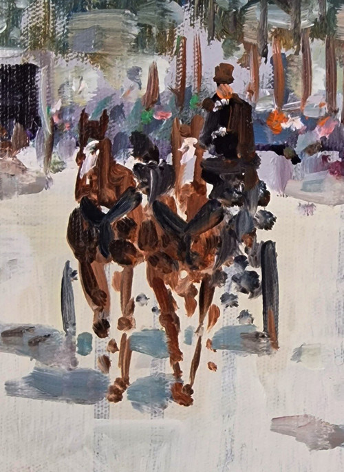 Dominique TORTÈS (1938-2012) Original Öl/Leinwand, signiert – Charakter, Paris, Boulevard, 1900