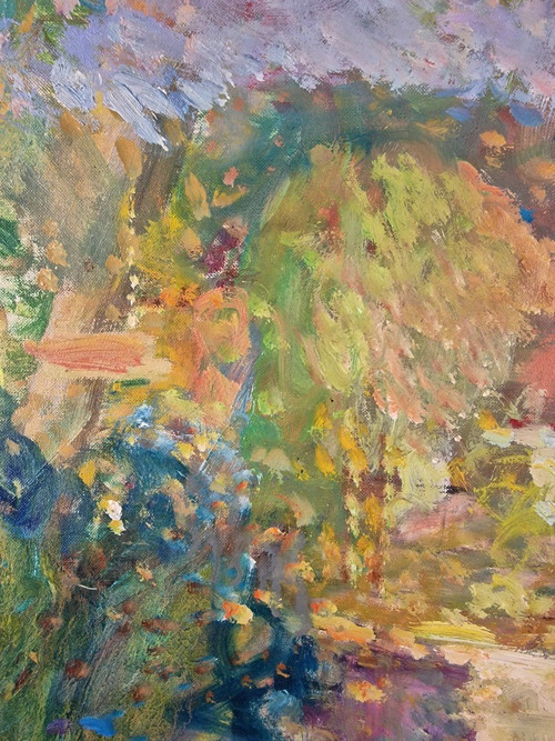 Jacques GAUTHERIN (1929-1997), Signed French original oil/canvas - Garden, House, Impressionism