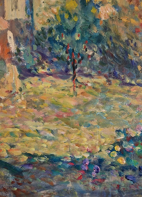 Jacques GAUTHERIN (1929-1997), Signed French original oil/canvas - Garden, House, Impressionism