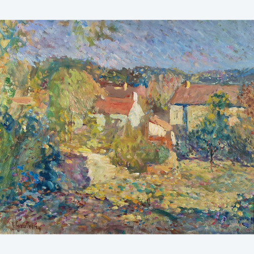 Jacques GAUTHERIN (1929-1997), Signed French original oil/canvas - Garden, House, Impressionism