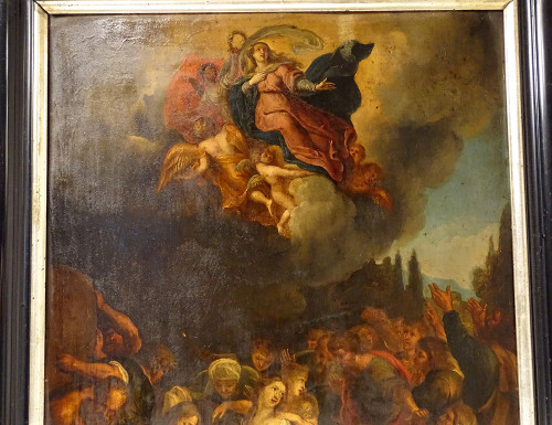 HSC Tableau école Flamande Assomption Vierge Marie Apôtres Anges XVIIème