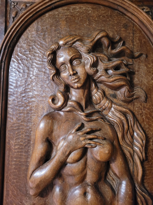 Beautiful solid wood door carved by Louis Joubert