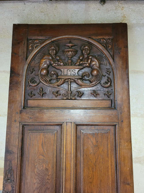 Beautiful solid wood door carved by Louis Joubert