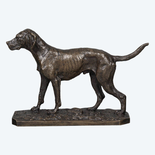 Sculpture - Braque Hunting Dog , Christophe Fratin (1801-1864) - Bronze