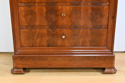 Mahogany burrwood weekly chest, Restoration period - 1st Part 19th century