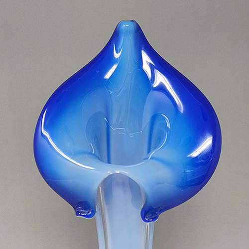 1960 Stupefacente vaso Jack in the Pulpit "Calla Lily" in vetro di Murano