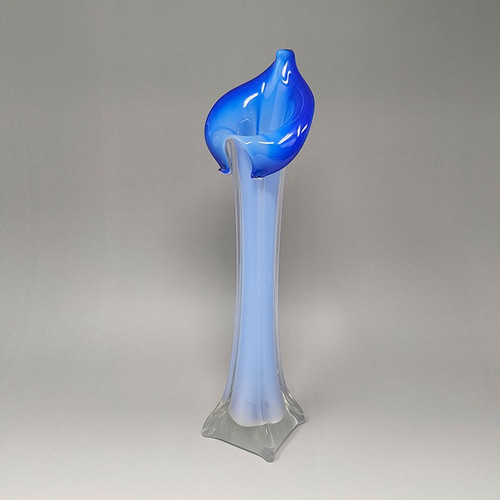 1960 Stupefacente vaso Jack in the Pulpit "Calla Lily" in vetro di Murano