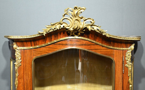 Rosewood display cabinet, Napoleon III period, Louis XV/Louis XVI style - Mid-19th century