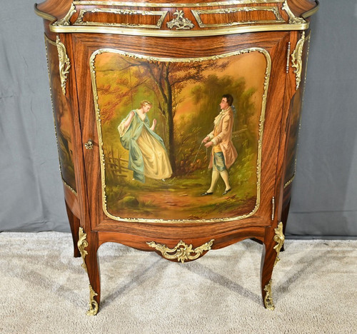 Rosewood display cabinet, Napoleon III period, Louis XV/Louis XVI style - Mid-19th century