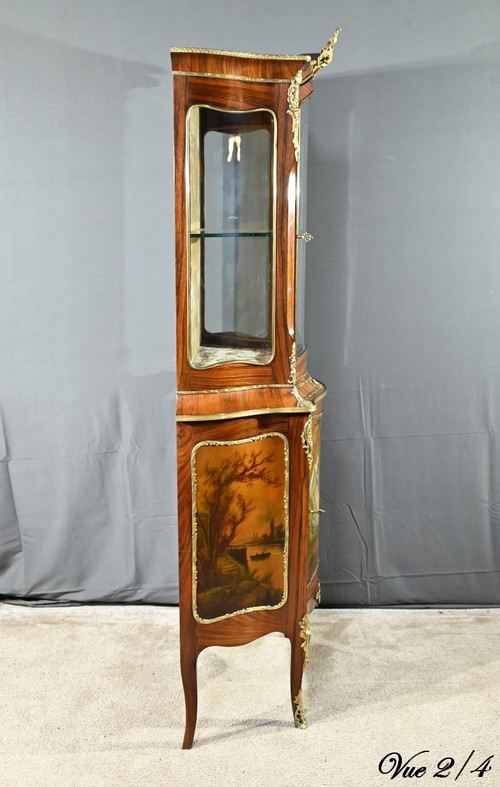 Rosewood display cabinet, Napoleon III period, Louis XV/Louis XVI style - Mid-19th century