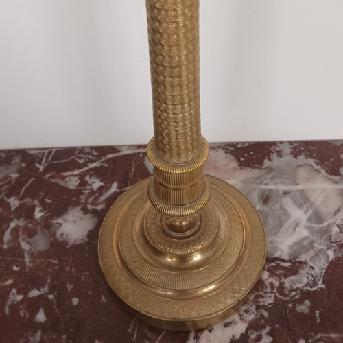 France, Restoration period - large candlestick, ormolu torch