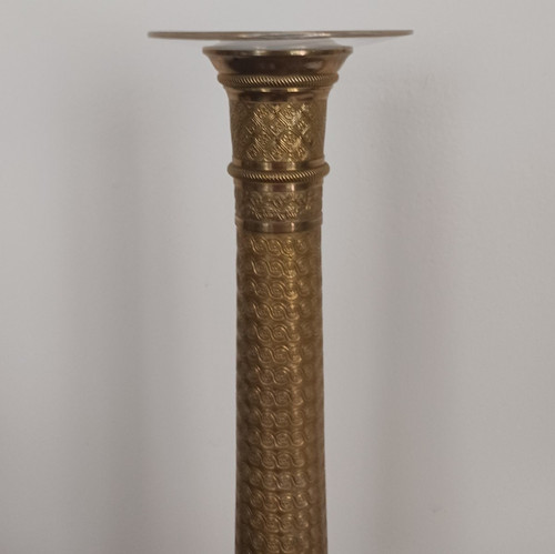 France, Restoration period - large candlestick, ormolu torch