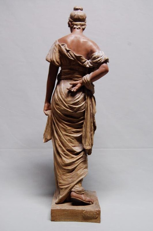 Goldscheider Large Sculpture Woman Dressed in Antique Drape