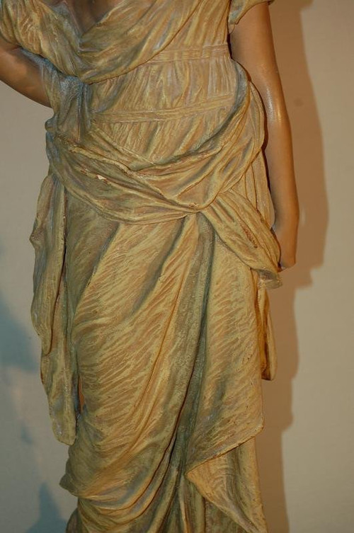 Goldscheider Large Sculpture Woman Dressed in Antique Drape