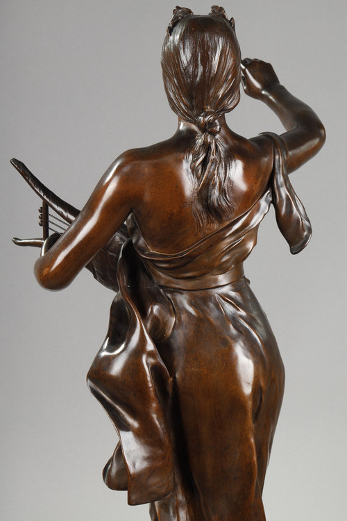 Figure en bronze patiné médaille "Muse des bois" d'après Henri-Louis Levasseur