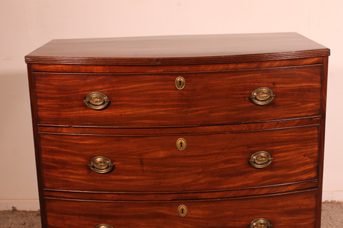 Small Bowfront Mahogany Chest Of Drawers Regency Period