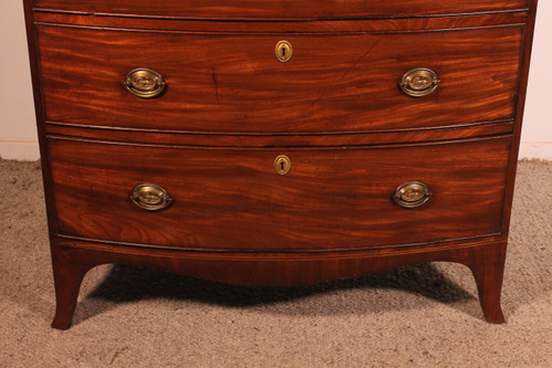 Small Bowfront Mahogany Chest Of Drawers Regency Period