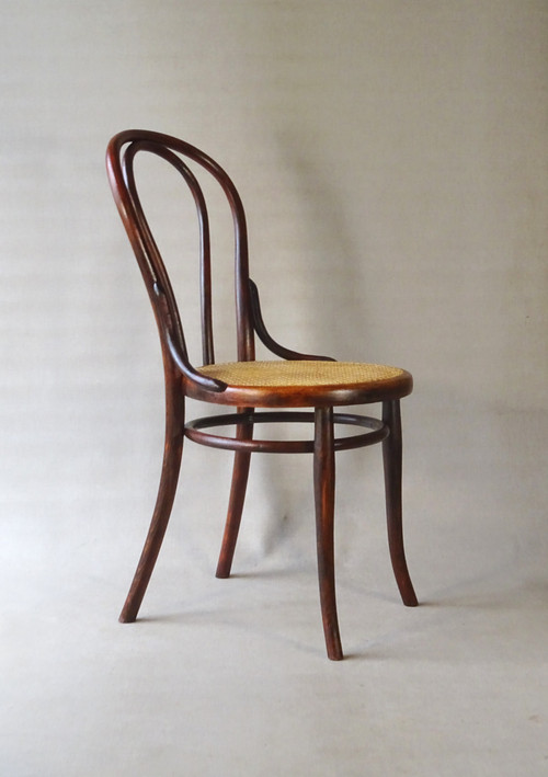 Chaise Thonet N° 18 teinte acajou, cannage neuf, 1890